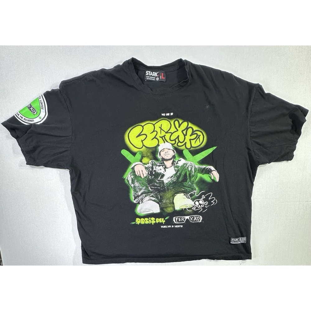 Stark x Feid FERXXO Graphic T-Shirt L Black Reggaeton Latin Streetwear Colombia